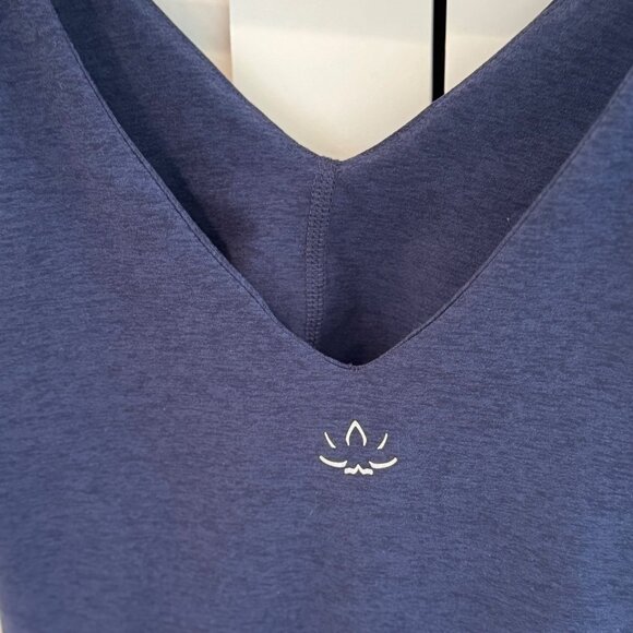 Beyond Yoga Size Small Spacedye Movin Mama Maternity Biker Jumpsuit Navy Blue - Picture 4 of 7